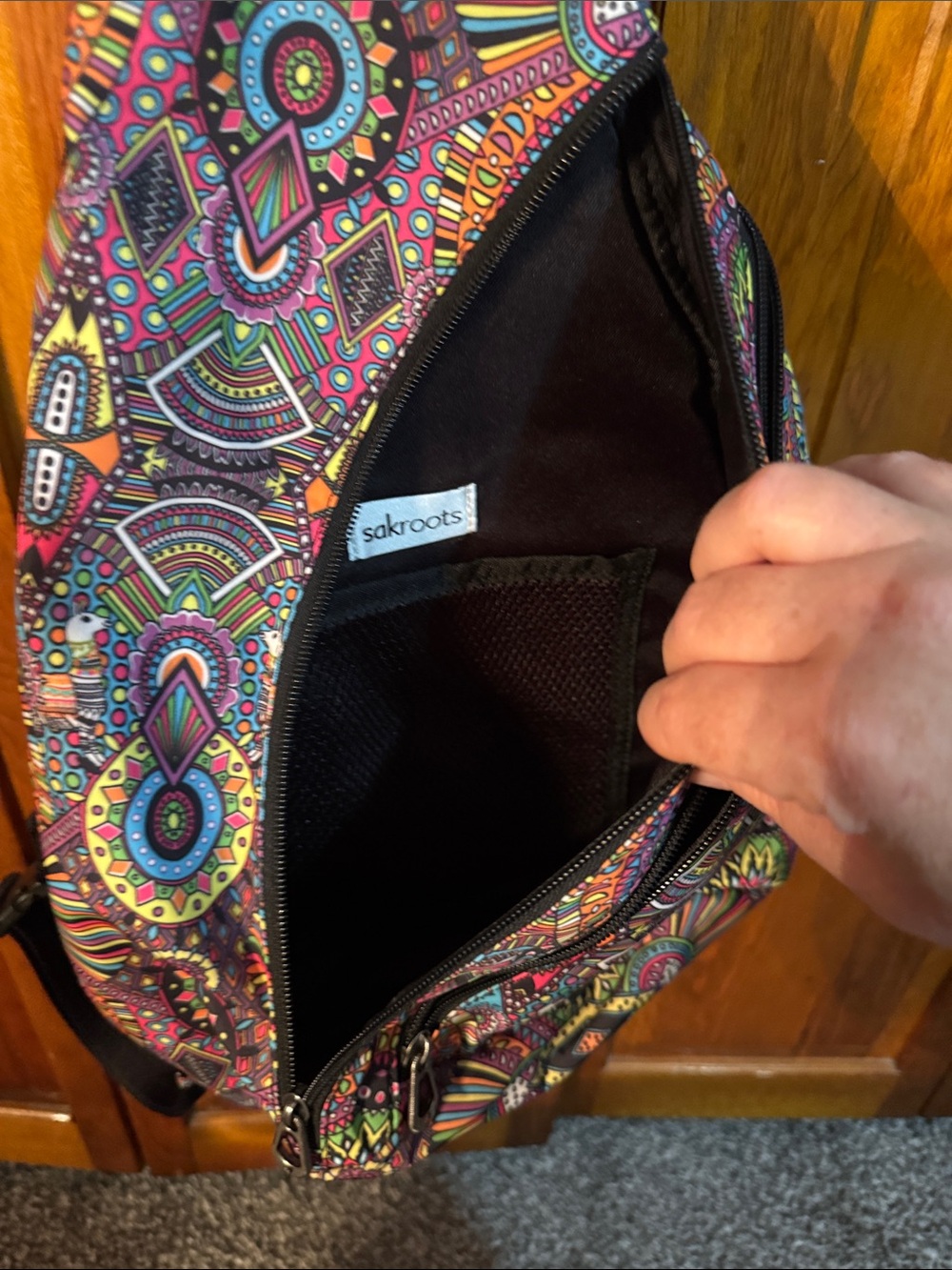 Colorful Mandala Pattern Sling Backpack - Picture 3 of 4